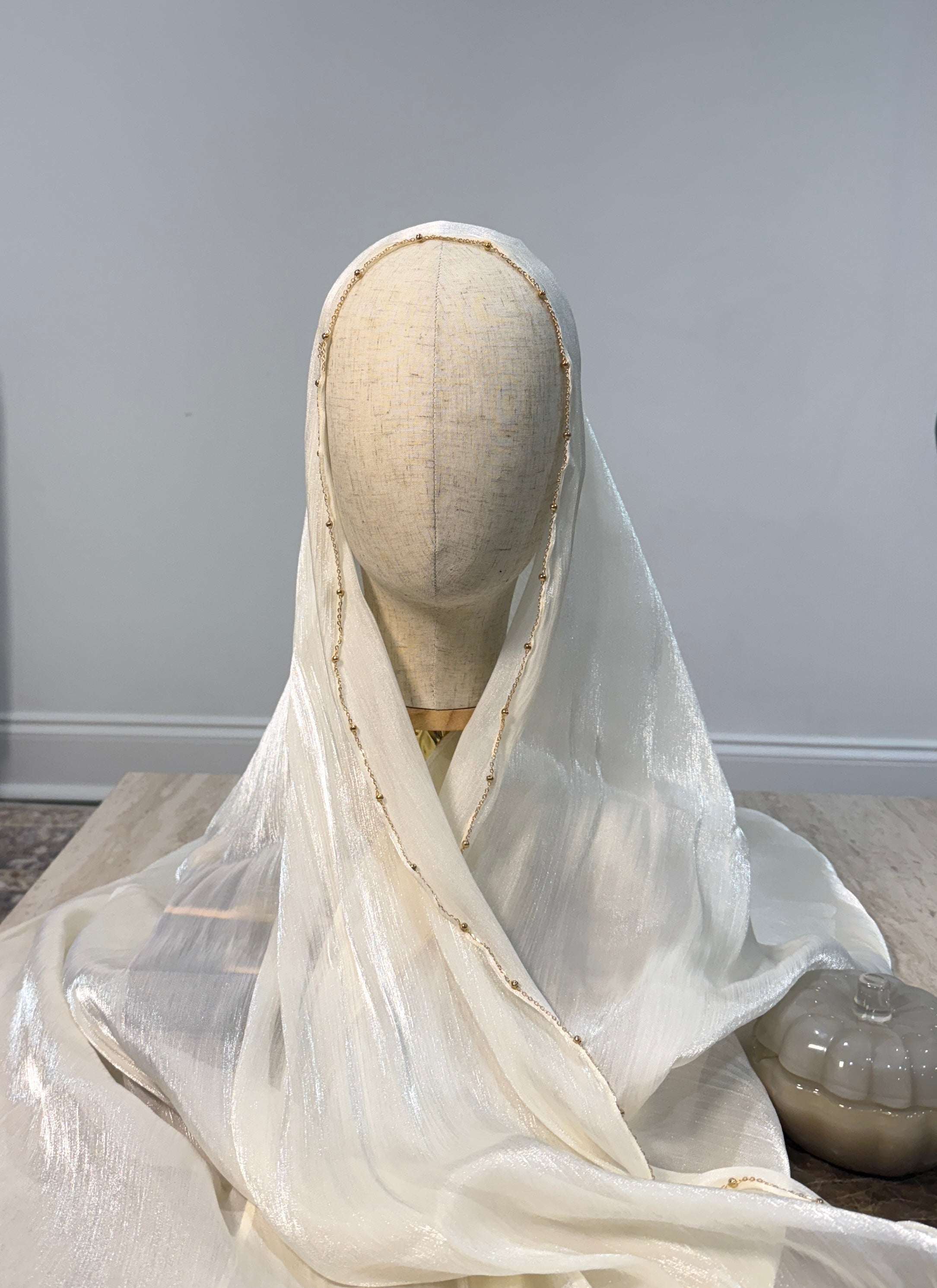 Adorné Beaded Shimmer Organza Hijab